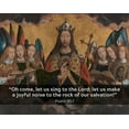 thumbnail image 2 of ArtsyQuotes 24x20 Gold Ornate Wood Framed with Double Matting Museum Art Print Titled - Bible Verse Quote Psalm 95:1, Hans Memling - Christ with Singing and Music Making Angels, 2 of 4