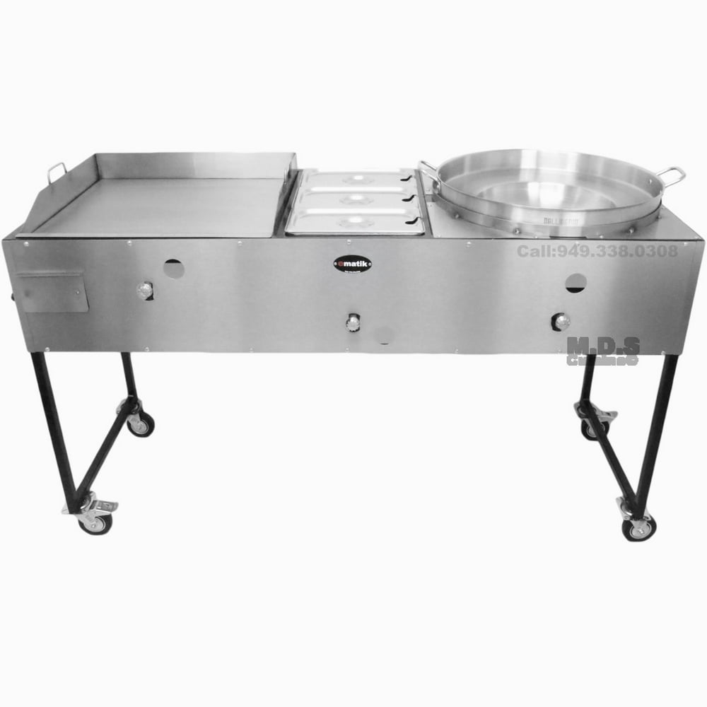 Ematic Catering Cart 24” Griddle 100 Pure Heavy Duty Gauge Steel