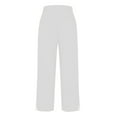 thumbnail image 6 of Bovemsi Women's Casual Pants Women Solid Straight Elastic Long Linen Waist Cotton Slit Trouser Legs with Pockets, 6 of 6