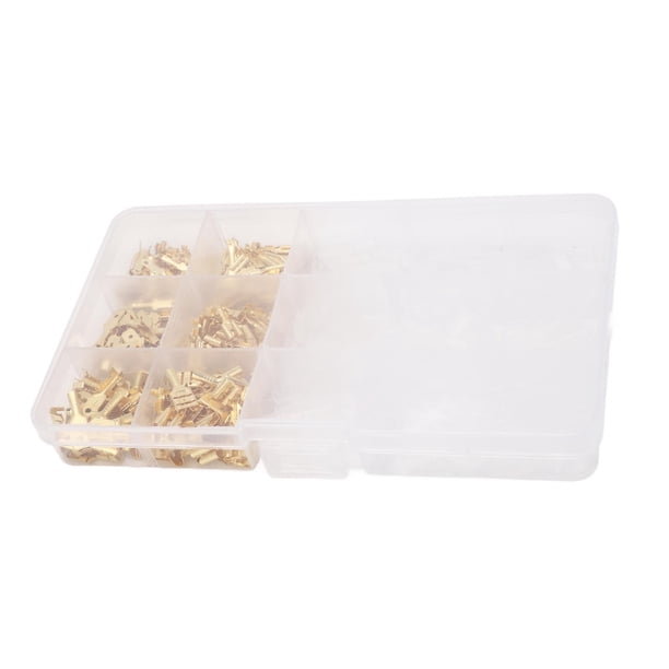 Terminales Prensados en Frío, Resistente A La Oxidación 270 Piezas Conector De Terminal De Engarzado De Latón 2,8 Mm 4,8 Mm 6,3 Mm Con Manguitos Aislantes Para Maquinaria