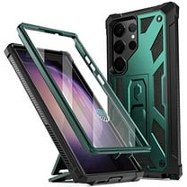 Poetic Spartan Case for Samsung Galaxy S23 Ultra 5G 6.8 inch, Full Body Rugged Case with Kickstand, Metallic Green