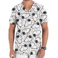 thumbnail image 5 of Uniforme de enfermera con estampado de dibujos animados de Snoopy, cuello en V, bolsillo, ropa de trabajo neutra, monos, uniformes médicos, clínica, 5 of 5