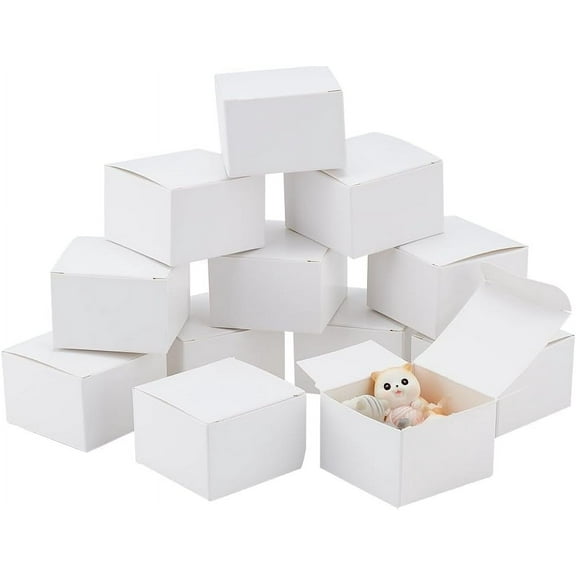 30pcs Mini White Gift Box Small Jewelry Favor Treat Boxes Gift Packaging Box with Lid Square Favor Boxes for Christmas Valentine Mother Wedding Birthday Party 2.4x2.3x1.6''