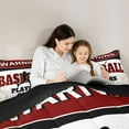 thumbnail image 4 of Homewish Baseball Theme 7pcs Bedding Comforter Set,Ball Sport Game Queen Bedding Sets,Red Black Brown Queen Sheet Sets For Teens,Luxury Bedroom Decor Reversible, 4 of 8