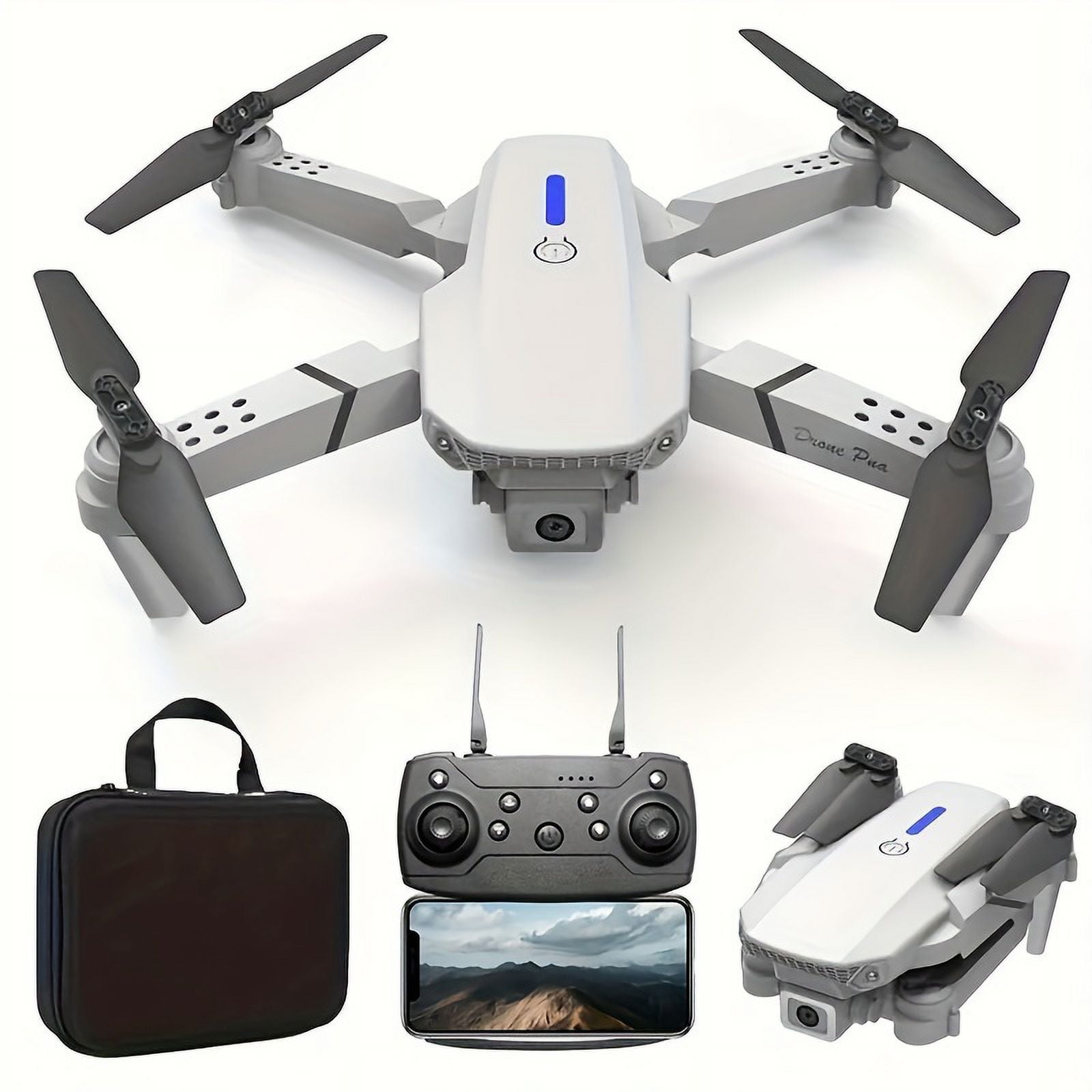 E88 Pro Drone With Wide-angle Camera, 90° Adjustable Angle Lens, One-key Takeoff And Landing, Four-axis Aircraft
