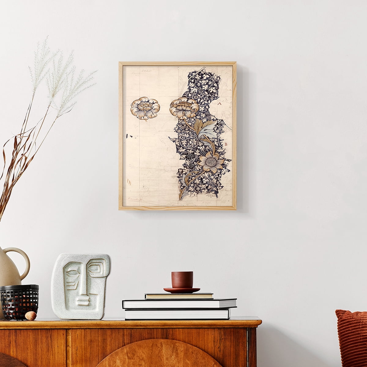 Vintage Abstract Print CXXVIII - 10in. x 8in. Vintage Framed Print in Natural Wood Frame