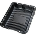 thumbnail image 2 of Speedway Motors Black Steel Transmission Pan for GM 700R4, 4L60E and 4L65E, Stock Capacity with Finned Design, 2-5/8 Inch Deep, Includes 1/2-20 Drain Plug, 2 of 5