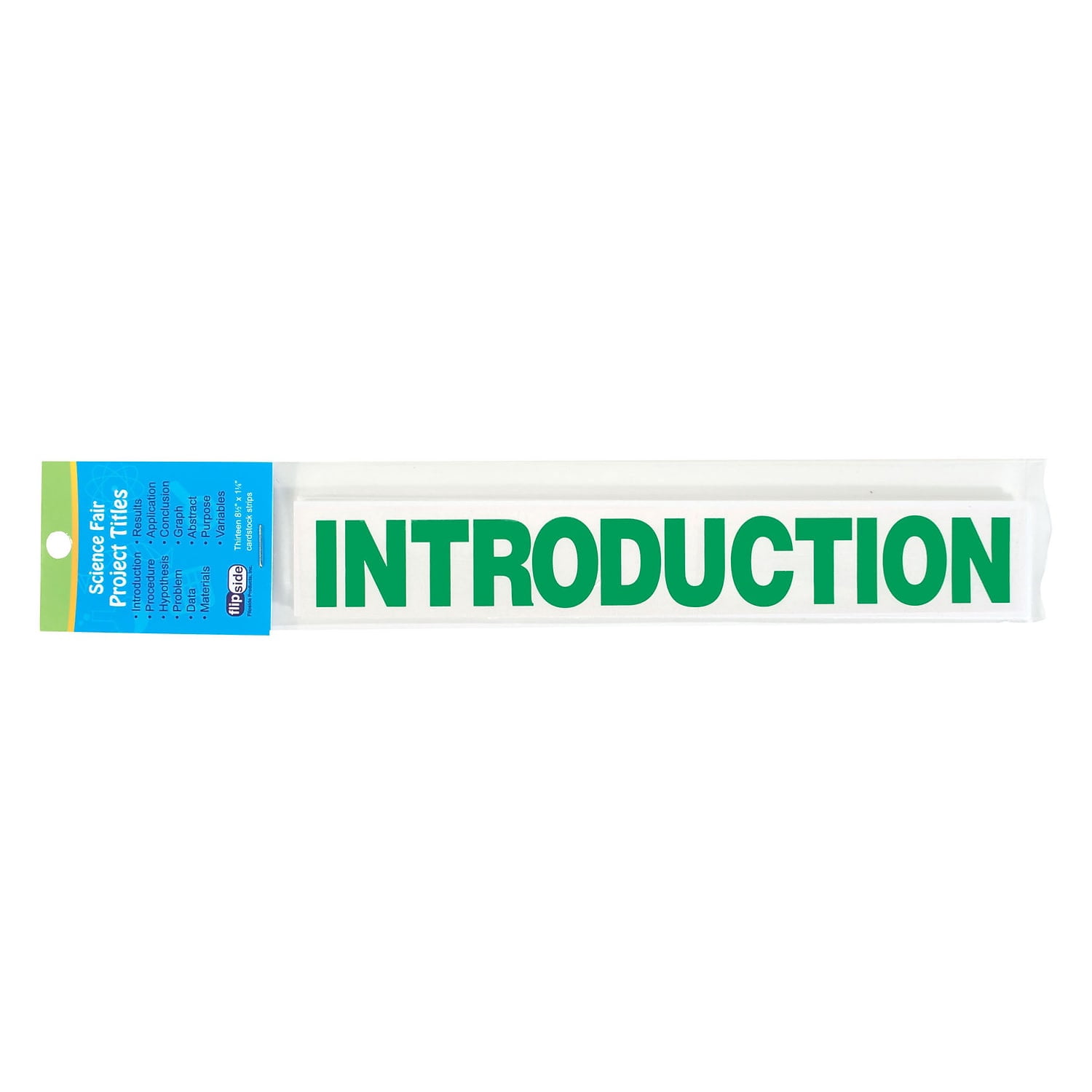 Flipside Products Cardstock Science Fair Project Titles 8.5" x 1.5" Green 13 Per Set 12 Sets
