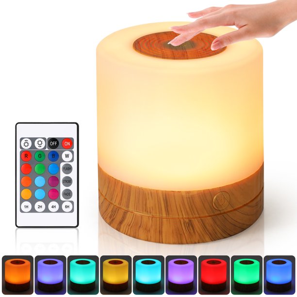 Night Light Touch Sensor Lamp Mini Bedside Table Lamp with Remote, 16