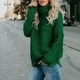 thumbnail image 5 of Babysbule Sweaters for Women Women's Casual Solid Color Casual Thick Line Long Sleeve Turtleneck Sweater, 5 of 7