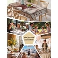 thumbnail image 5 of Red Texas Star Vintage Table Cloth, Waterproof Tablecloth for Rectangle Tables, Farmhouse Berry Brown Wooden Reusable Washable Fabric Table Cover for Restaurant Kitchen Dining Tables 54"x108", 5 of 9