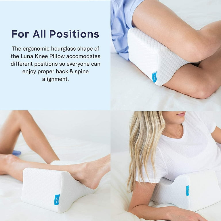 Luna [Memory Foam Pillow Knee Pillow] Pillows Leg Positioner Wedge Pillow ,  Bed Pillow , Pillow Memory Foam for Hip Pain & Lower Back Pain Relief ,  Side Sleeper Pillows for Adults
