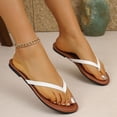 thumbnail image 6 of KEGIRLOM Women's Versatile Casual Plus-Size Shoes Spring And Summer Style Comfortable Flat Rubber Flops. White 5.5, 6 of 9