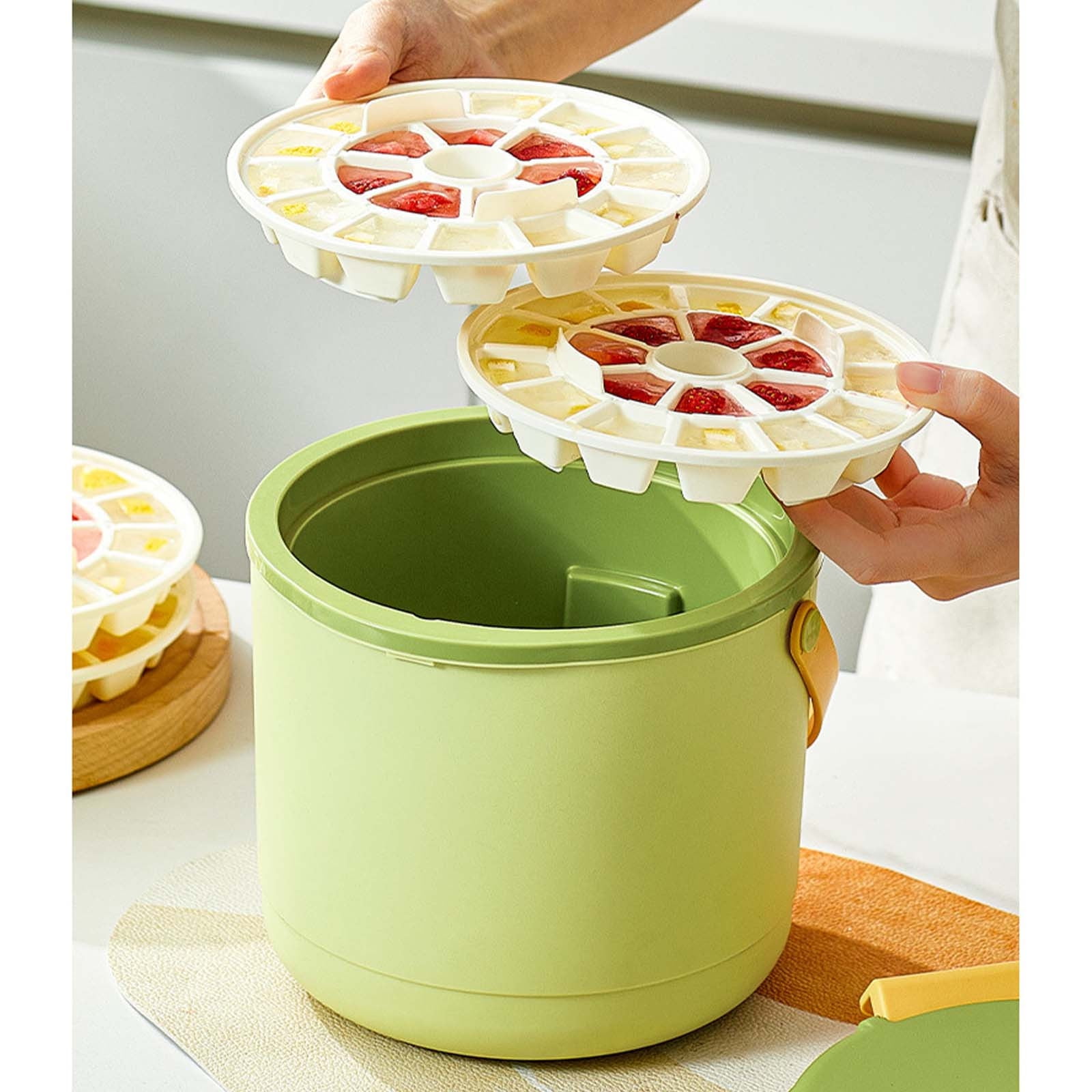Aodebiao Insulated Ice Bucket for Outdoor Camping, 5-Quart Portable Cooler with Handle, Durable Plastic Ice Storage for Picnics, Backyard Parties, Beach & Home Bar Use