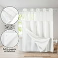 thumbnail image 5 of Americanflat 72x75 White Hookless Waffle Pattern Shower Curtain - Water-Resistant Long Shower Curtain with Sheer Panel, Snap-In Liner, and Grommets, 5 of 8