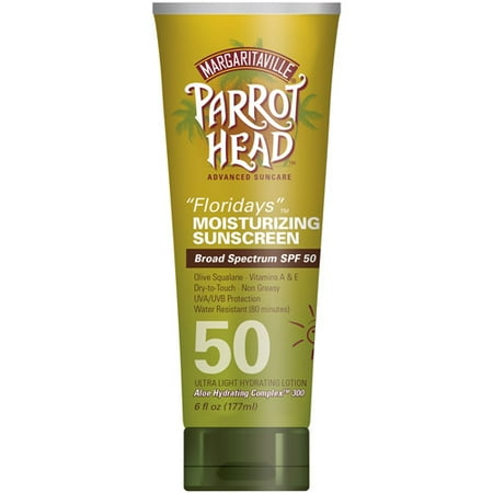 Margaritaville Parrot Head Floridays Moisturizing Sunscreen Lotion, Broad Spectrum SPF 50, 6 Fl. Oz.