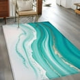 thumbnail image 3 of Kitchen Mats for Floor 3x5 Ft, Teal Waves Abstract Non Slip Area Rugs for Kitchen Bedroom Entryway, Gradient Fluid Water Ripple Washable Carpet Runner Rug Floor Mats for Bedroom Home Decor, 3 of 9