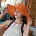 thumbnail image 2 of Fashion Ladies' Hats Solid Color Woven Wide Brimmed Sun Hat Clothing accessories Summer Elegants Vacation Style Cap big brim Cap, 2 of 3