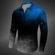 thumbnail image 1 of Camisetas de moda para hombre, serie casual con degradado, rojo, azul y gris, moda casual para exteriores, camisetas de calle de talla grande, camisa con botones, 1 of 6