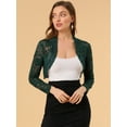 thumbnail image 3 of DARING DIVA Women's Lace Bolero Shrugs Sheer Crop Cardigan S Green, 3 of 6