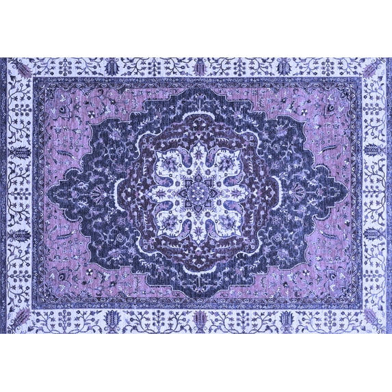 Ahgly Company Machine Washable Indoor Rectangle Abstract Blue Modern Area Rugs, 2' x 4'