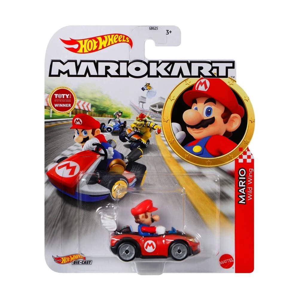 Mattel Hot Wheels Mario Kart Die‑Cast Character Cars Collection (Pack of 8) GBG25-957K – Ages 3+