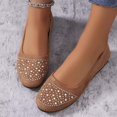 thumbnail image 6 of oqasdz Casual Shoes for Women Flat Shoes with Glitter Rhinestones Elegant Round Toe Low Heel Comfortable Everyday Style for Daily Wear Summer Outdoor, 6 of 7