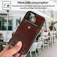 thumbnail image 5 of PU Leather Wallet Case for iPhone 13 Pro Max Removable Adjustable Crossbody Necklace Lanyard Shoulder Strap Case Cover with Card Holder,Detachable Anti-Lost Neck Strap Case 6.7",Brown, 5 of 16