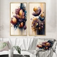 thumbnail image 1 of Designart "Scarlet Crocus Blossoms I" Crocus Framed Wall Art Set Of 2 - Red Floral Gallery Wall Frame Set For Home Decor, 1 of 6