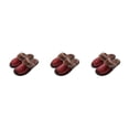 thumbnail image 1 of Qarigey Zapatillas de casa Suministros de invierno Calzado cálido Base gruesa Accesorios para el hogar Mujer Mujer Suavidad Vino 25 (35-36) Type1 NO1, 1 of 6