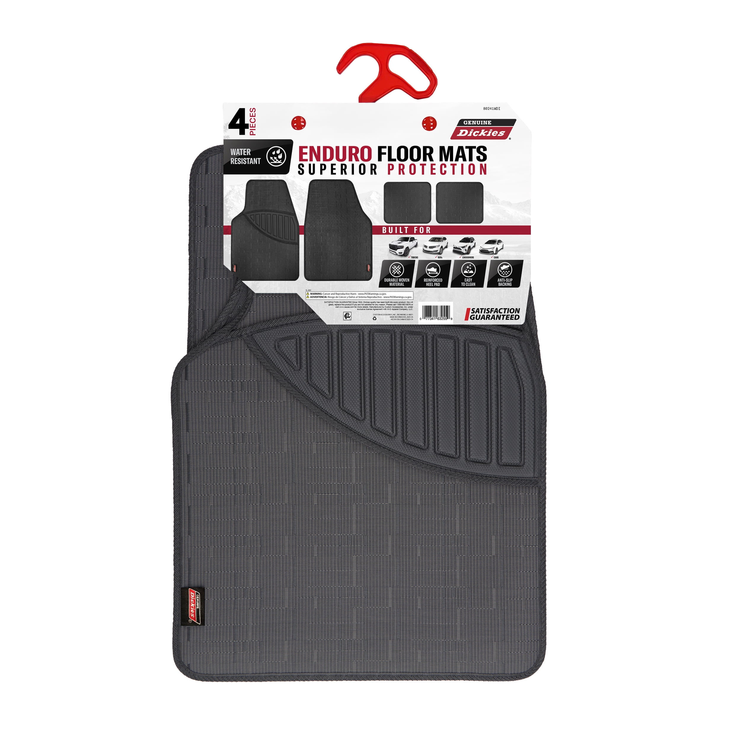 Genuine Dickies 4-Piece Black Enduro Floor Mats