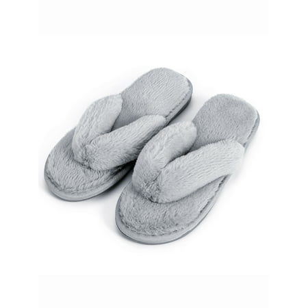 

FANNYC Soft Plush Flip Flop Slippers Women House Slippers With Cozy Lining Fuzzy Open Toe Slippers Sandals Flip Flops Shoes With Anti-Skid Rubber Sole