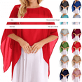 thumbnail image 3 of Women's Trendy Chiffon Capelet Batwing Sleeves Elegant Flowy Evening Wedding Shawl Wrap Sheer Mesh Asymmetric Hem Summer Sun Protection Cover Up Lightweight Beach Vacation Outfits, Green One Size, 3 of 5
