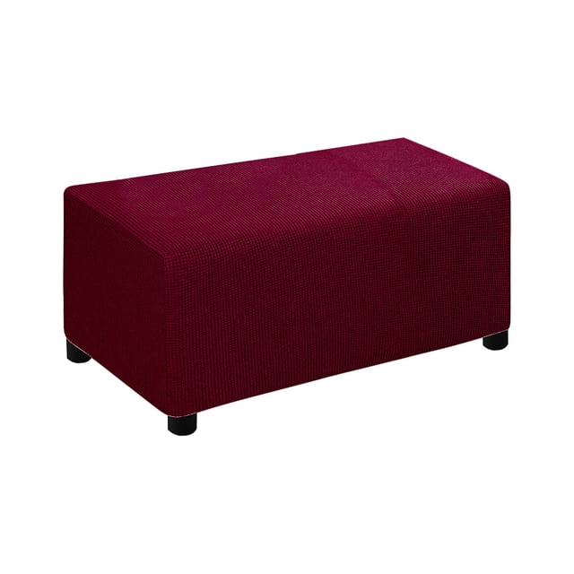 Wosthever Fundas para reposapiés elásticas antideslizantes de poliéster con características antideslizantes, funda protectora para muebles Decoración del hogar Vino rojo SG