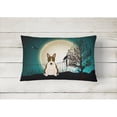 thumbnail image 2 of Halloween Scary Bull Terrier Dark Brindle Canvas Fabric Decorative Pillow, 2 of 3