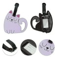 thumbnail image 3 of Unique Bargains 1 Pc Squinting Cat Luggage Tag for Travelling Light Purple, 3 of 5
