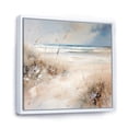 thumbnail image 2 of Designart "Wintery Seashore Sands Appeal" Coastal Beach Sand Floater Framed Canvas Art Print, 2 of 5