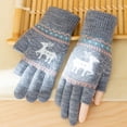 thumbnail image 2 of RXMEKW Gants Chauds pour Femmes, Gants Tricotés Épais pour Femmes avec Design Flocon de Neige, 2 of 7
