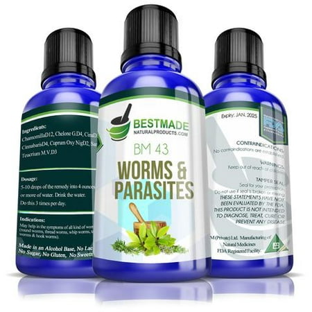Worms & Parasites Remedy BM43 (30mL) 30-day Parasite Cleanse for (Best Way To Get Rid Of Worms In Humans)