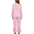 thumbnail image 4 of FAIWAD Silk Pajamas for Women Set Long Sleeve Button Down Sleepwear Comfy Loungewear Pjs Outfits, 4 of 6