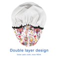 thumbnail image 4 of Shower Caps,Colorful Princess Castle Carriage Pattern Waterproof Shower Cap for Women 4 Pieces,Double Reusable Hair Cover for Shower PEVA Elastic Stretch Hem, 4 of 7