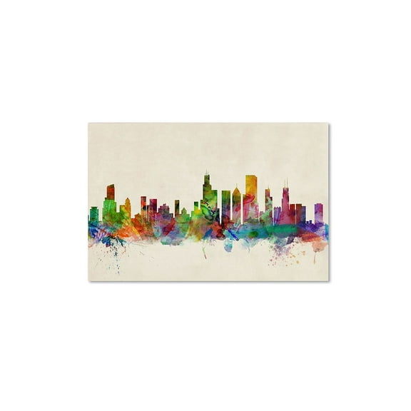 Trademark Fine Art "Chicago, Illinois" Canvas Art by Michael Tompsett