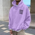 thumbnail image 2 of Valora Men Sweatshirt Men’ s Hoodies Sweatshirts | Mens Autumn And Winter Fashion Casual Long Sleeved Hooded Sports Sweater Purple S, 2 of 8