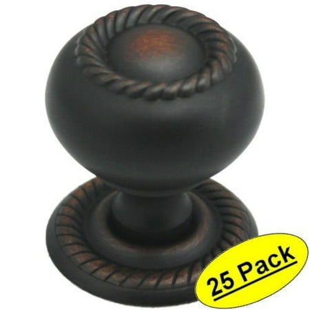 Top Knobs Scroll - Cosmas 4040ORB Oil Rubbed Bronze Rope / Scroll Cabinet Hardware Knob with Matching Backplate - 1-1/4