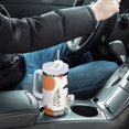 thumbnail image 4 of Yayeee 30oz Stainless Steel Tumbler with Straw and Handle Double-Wall Insulated Travel Water Bottle, White Halloween Pumpkin, 4 of 8
