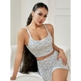 thumbnail image 6 of Lamuusaa Women Skirt Set, Floral Square Neck Camisole with Low Waist Mini Bodycon Skir, 6 of 9