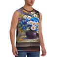 thumbnail image 2 of Bixox Men's Still Life Flowers Printed Shirt Sleeveless Fitness Tank Top-X-Large, 2 of 7