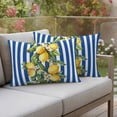 thumbnail image 2 of Outdoor Waterproof Pillow Covers Summer Lemon Green Leaves Watercolor Decorative Throw Pillow Protectors,Pillowcase Cushion Cases for Patio Sofa Garden Couch,20x12in,Pack of 2, 2 of 13