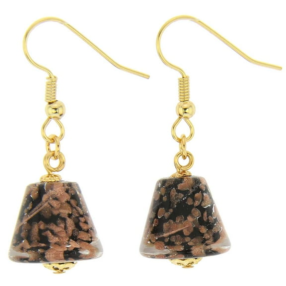GlassOfVenice Murano Glass Starlight Cones Earrings - Black