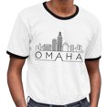 thumbnail image 2 of Skyline Omaha Nebraska Ringer Tee Shirt Unisex Large White/Black, 2 of 5